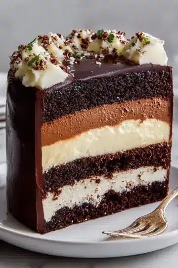 Irresistible Tuxedo Cake with Chocolate Mousse and Ganache Recipe