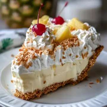 Delightful No Bake Pina Colada Cream Pie