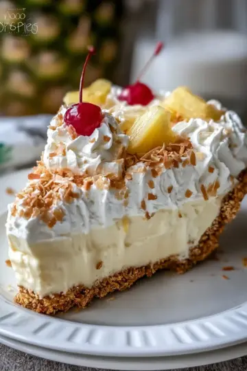 Delightful No Bake Pina Colada Cream Pie