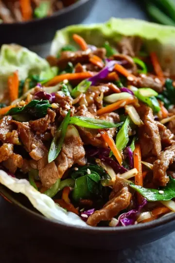 Deliciously Healthy Moo Shu Pork with Fresh Veggies