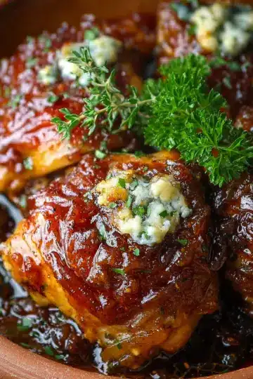 Slow Cooker Fig Jam & Goat Cheese Chicken Thighs