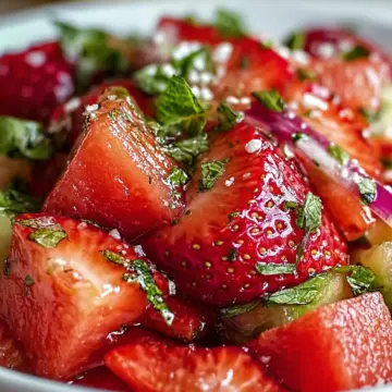 Strawberry Watermelon Salad with Refreshing Honey Bliss