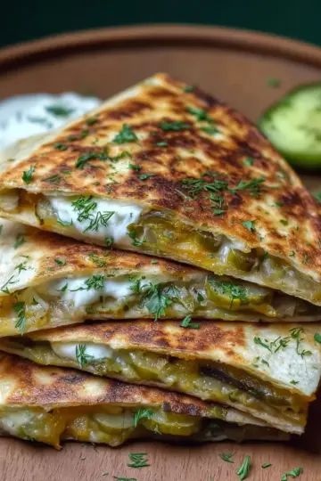 Crispy Dill Pickle Quesadilla