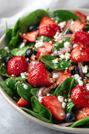 Strawberry Spinach Salad with Feta Fresh