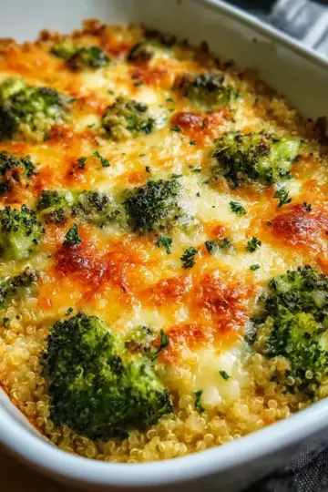 Creamy Quinoa Broccoli and Cheese Casserole