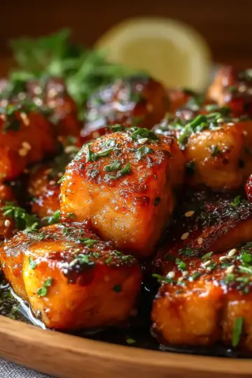 Hot Honey Salmon Bites
