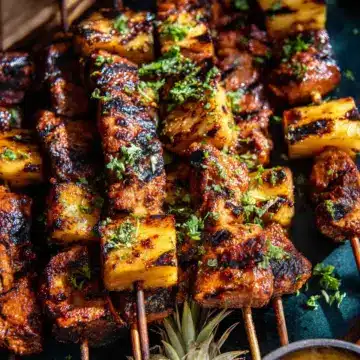 Pineapple Adobo Chicken Skewers