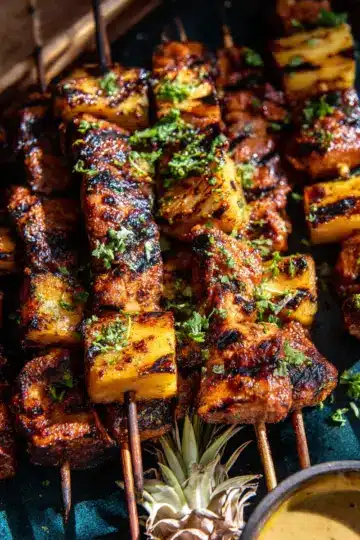 Pineapple Adobo Chicken Skewers