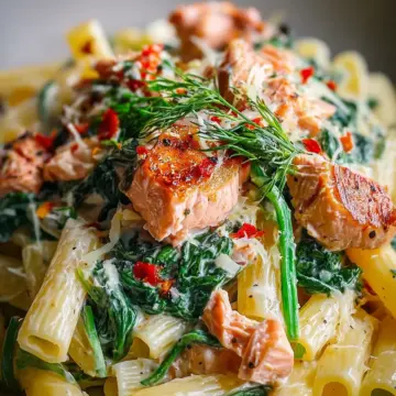 Quick Salmon & Spinach Pasta