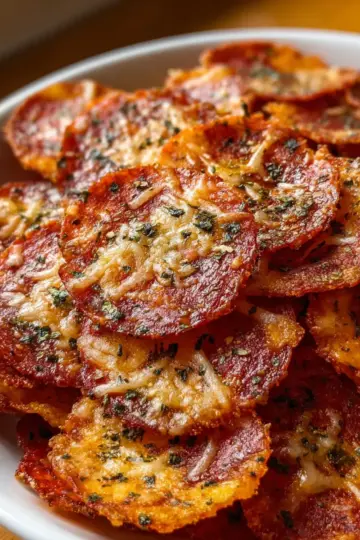 Air Fryer Pepperoni Pizza Chips