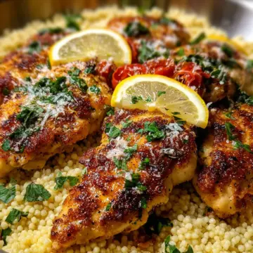 Lemon Parmesan Chicken with Couscous