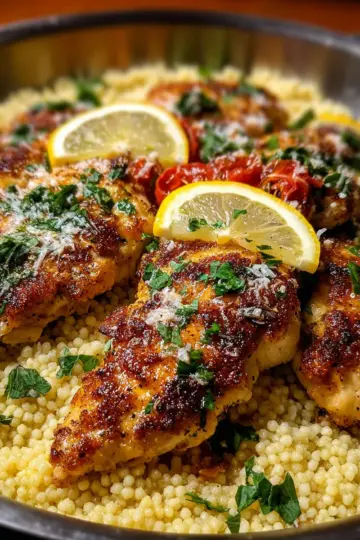 Lemon Parmesan Chicken with Couscous