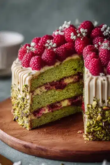 Pistachio Raspberry Cake