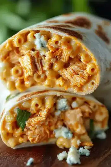 Buffalo Chicken Mac & Cheese Wraps